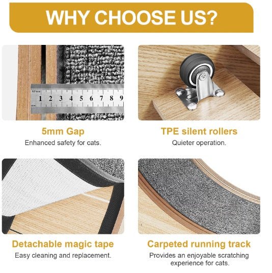 Cat Exercise Treadmill With Carpeted Runway - Maison Fur