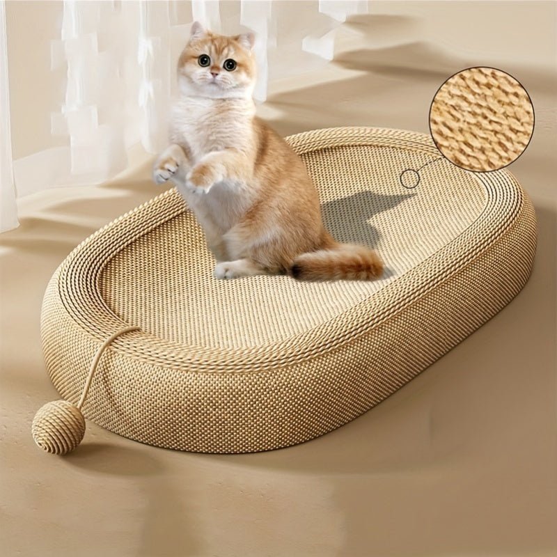 Cat Scratching Board & Bed Combo – Ivory Hemp - Maison Fur
