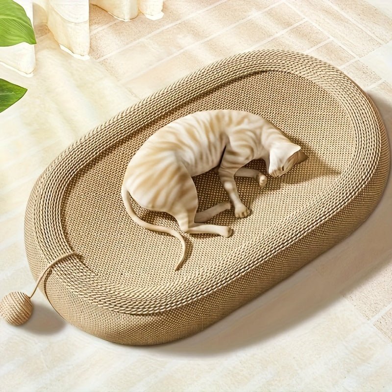 Cat Scratching Board & Bed Combo – Ivory Hemp - Maison Fur