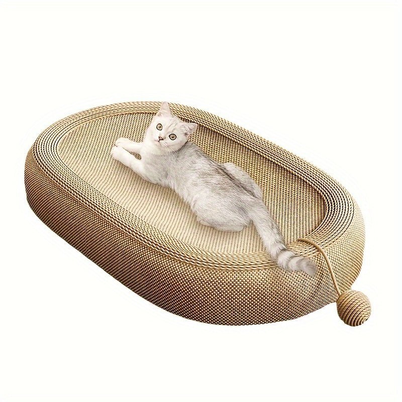 Cat Scratching Board & Bed Combo – Ivory Hemp - Maison Fur