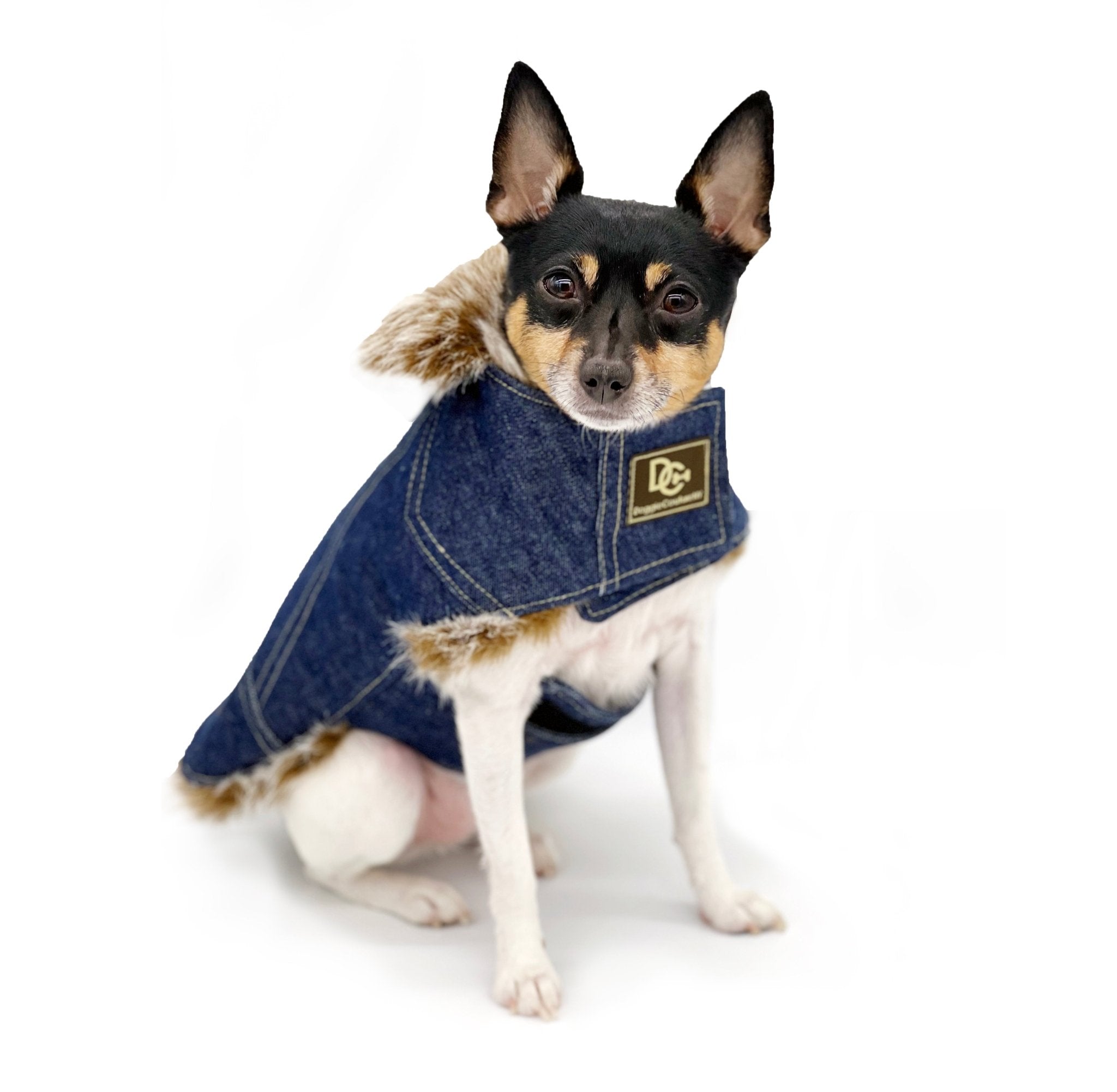 DCNY Faux Fur Denim Coat - Maison Fur