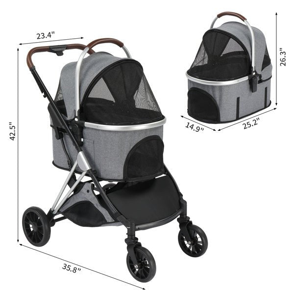 Foldable 3 - in - 1 Pet Stroller - Maison Fur