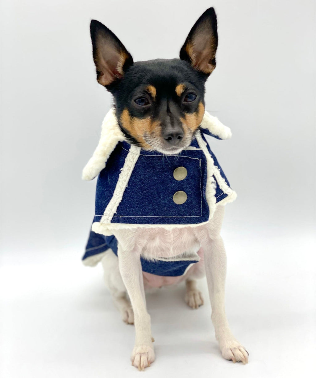 Sherpa Lined Denim Ranch Coat - Maison Fur