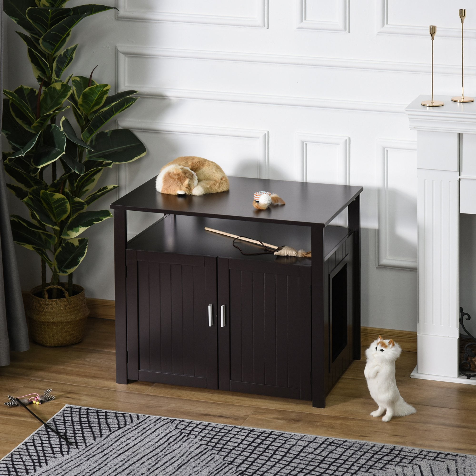 Wooden Cat Washroom & Litter Box Enclosure - Maison Fur